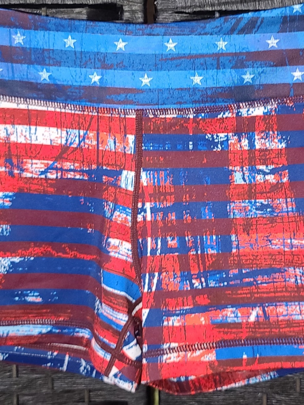 IAB MFG July 4th American Flag Booty Workout Shorts size 12 XL NWT